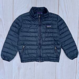 Patagonia Down Sweater Boys Youth Size 5T Full Zip Insulated Puffer Jacket Navy